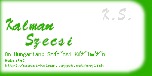 kalman szecsi business card